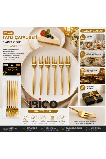 60 PARÇA GOLD TATLI ÇATAL SETİ 13CM - 1 PAKET İÇİNDE 6 ADET VARDIR - 10 PAKET GÖNDERİLİR (5637) 60 PARÇA GOLD TATLI ÇATAL SETİ 13CM - 1 PAKET İÇİNDE 6 ADET VARDIR - 10 PAKET GÖNDERİLİR (5637)