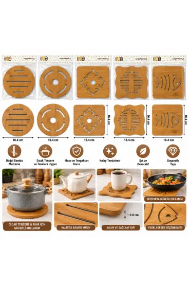 KARE=16.4X16.4CM - YUVARLAK:16.4CM MIX DESEN BAMBU - AHŞAP NİHALE - HERHANGİ BİR MODEL GÖNDERİLİR (5637) KARE=16.4X16.4CM - YUVARLAK:16.4CM MIX DESEN BAMBU - AHŞAP NİHALE - HERHANGİ BİR MODEL GÖNDERİLİR (5637)
