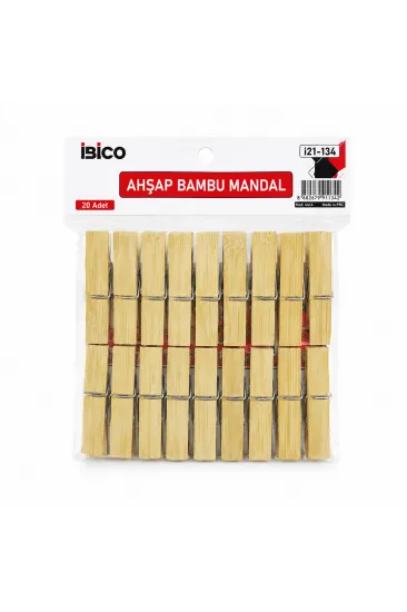 20PCS BÜYÜK AHŞAP BAMBU MANDAL (5637)