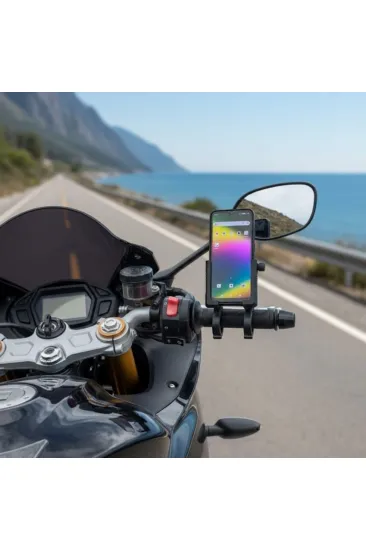 Evrensel Motosiklet Telefon Tutucu – Kaymaz, Kilitlenebilir Güvenli Tutuşlu, 360° Ayarlanabilir Gidon Bağlantılı Akıllı Telefon Aparatı (5637) Evrensel Motosiklet Telefon Tutucu – Kaymaz, Kilitlenebilir Güvenli Tutuşlu, 360° Ayarlanabilir Gidon Bağlantılı Akıllı Telefon Aparatı (5637)