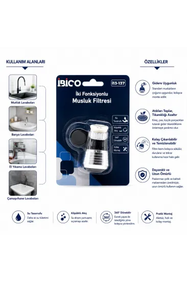 12 ADET MUSLUK UCU FİLTRESİ 2 FONKSİYONLU 360° DERECE DÖNEBİLEN BAŞLIK 16-19MM CAŞLIK ÇAPI (5637) 12 ADET MUSLUK UCU FİLTRESİ 2 FONKSİYONLU 360° DERECE DÖNEBİLEN BAŞLIK 16-19MM CAŞLIK ÇAPI (5637)
