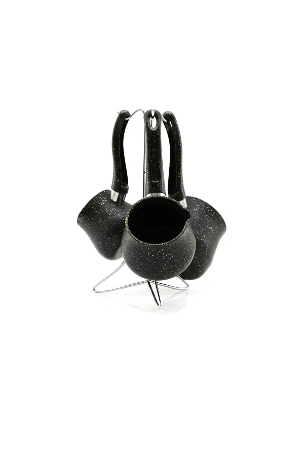 4PCS 230-280-380ML GRANİT - ÇELİK CEZVE RENKLİ METAL STANDLI (5637) 4PCS 230-280-380ML GRANİT - ÇELİK CEZVE RENKLİ METAL STANDLI (5637)