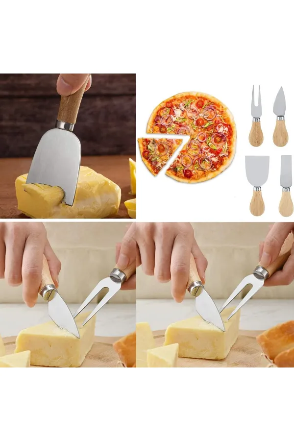 CHEESE KNİFE SET 4PCS PEYNİR BIÇAK SETİ AHŞAP BAMBU SAPLI (5637) CHEESE KNİFE SET 4PCS PEYNİR BIÇAK SETİ AHŞAP BAMBU SAPLI (5637)