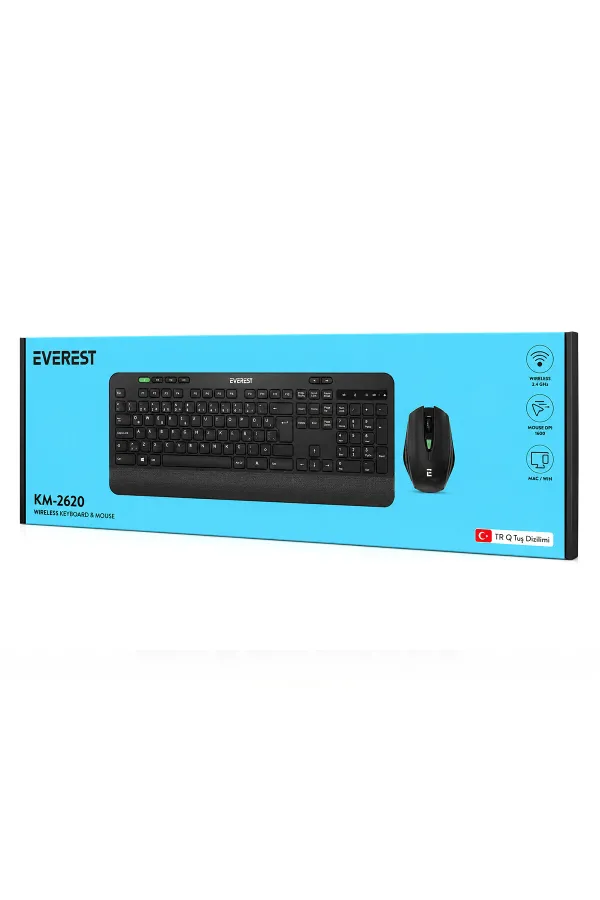 KABLOSUZ KLAVYE - MOUSE SETİ SİYAH USB - SESSİZ - SWİTCH Q KLAVYE KM-2620 (5637) KABLOSUZ KLAVYE - MOUSE SETİ SİYAH USB - SESSİZ - SWİTCH Q KLAVYE KM-2620 (5637)