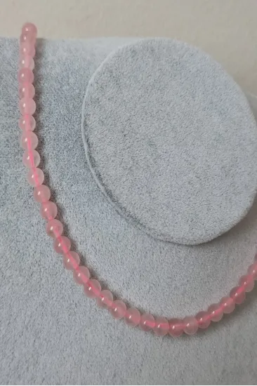Sertifikalı 6 Mm Pembe Kuvars Doğaltaş Kolye Sertifikalı 6 Mm Pembe Kuvars Doğaltaş Kolye