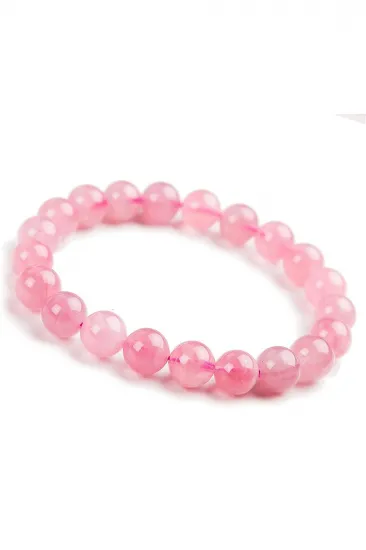 Öğrenci Bilekliği - Pembe Kuvars Doğal Taş Öğrenci Bilekliği - Pembe Kuvars Doğal Taş