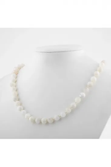 Ay Taşı 8 Mm Düğümlü Doğal Taş Kolye Ay Taşı 8 Mm Düğümlü Doğal Taş Kolye