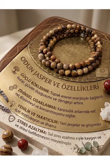 SERTİFİKALI 99 LU 6 MM ODUN JASPER DOĞALTAŞ KOLYE, BİLEKLİK, TESPİH SERTİFİKALI 99 LU 6 MM ODUN JASPER DOĞALTAŞ KOLYE, BİLEKLİK, TESPİH