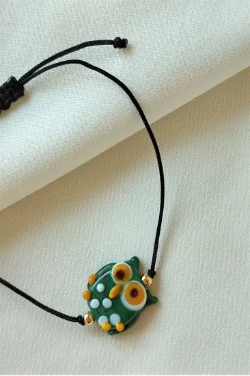 Baykuş Murano Cam Ayarlamalı Bileklik Baykuş Murano Cam Ayarlamalı Bileklik