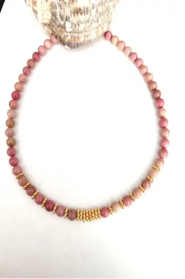 SERTİFİKALI 6 MM RODONİT DOĞALTAŞ KOLYE