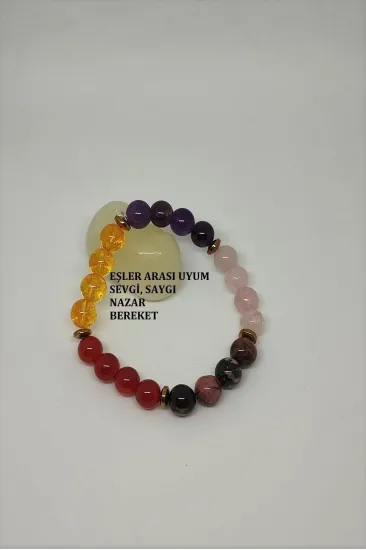 Sertifikalı Eşler Arası Uyum ( Sitrin, Ametist, Rodonit,pembe Kuvars, Akik, Doğaltaş Bileklik Sertifikalı Eşler Arası Uyum ( Sitrin, Ametist, Rodonit,pembe Kuvars, Akik, Doğaltaş Bileklik