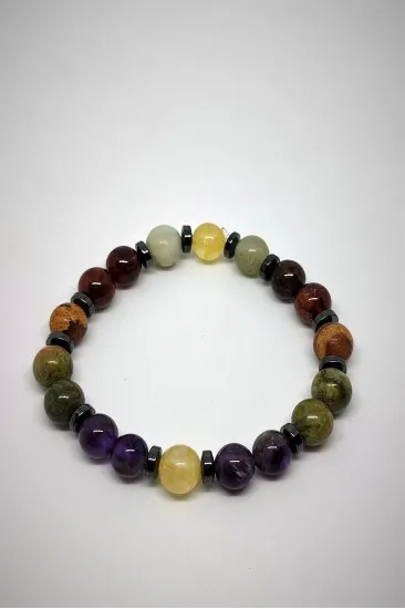 Sertifikalı Başak Burcu(SİTRİN,AMETİST,UNAKİT,JASPER,LAL(GRANAT),amazonit,hematit) Doğaltaş Bileklik Sertifikalı Başak Burcu(SİTRİN,AMETİST,UNAKİT,JASPER,LAL(GRANAT),amazonit,hematit) Doğaltaş Bileklik