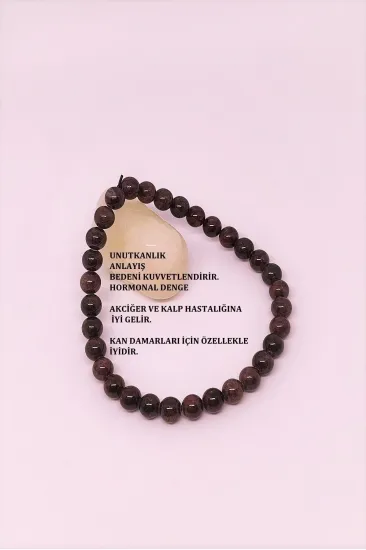 Sertifikalı 6 Mm Lal Granet Garnet Doğaltaş Bileklik Sertifikalı 6 Mm Lal Granet Garnet Doğaltaş Bileklik