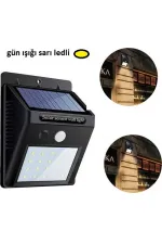 Sarı Gün Işıklı Solar Lamba - 20 LED - Dış Mekan Duvar Tipi Sarı Gün Işıklı Solar Lamba - 20 LED - Dış Mekan Duvar Tipi
