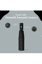 Siyah Kılıflı Otomatik Kompakt Şemsiye