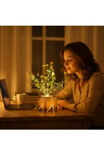 Siyah Saksılı LED Yapay Çiçek Siyah Saksılı LED Yapay Çiçek
