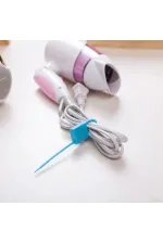 Kilit Şeklinde Silikon Kablo ve Poşet Bağlama Aparatı (3'lü Set)