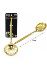 Metal Servis Kevgiri - 27 cm - Gold Renk Metal Servis Kevgiri - 27 cm - Gold Renk