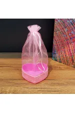 Pembe Kalpli Tül Kese Pembe Kalpli Tül Kese