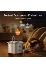 Evcil Hayvan Su Pınarı - Paslanmaz Çelik - 2.2 Litre Kapasite Evcil Hayvan Su Pınarı - Paslanmaz Çelik - 2.2 Litre Kapasite