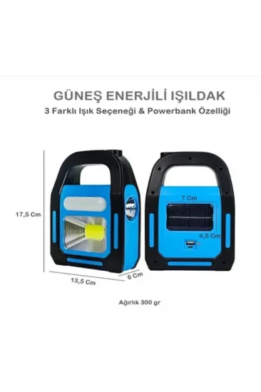 Güneş Enerjili Işıldak ve Powerbank Özellikli Kamp Lambası Güneş Enerjili Işıldak ve Powerbank Özellikli Kamp Lambası