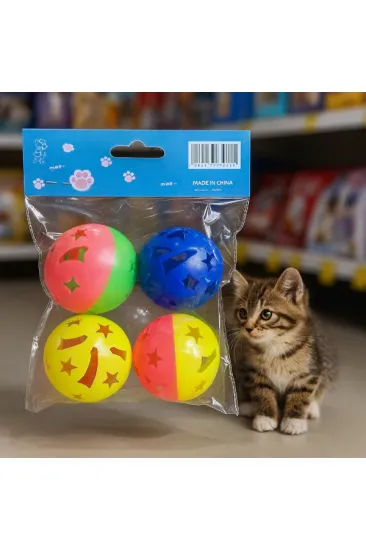 4'lü Çıngıraklı Top Kedi Oyuncağı 4'lü Çıngıraklı Top Kedi Oyuncağı