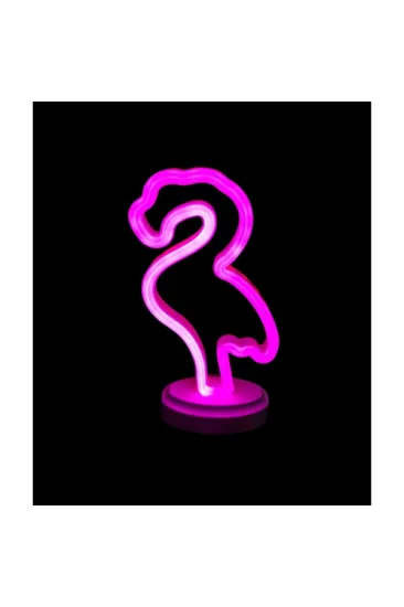 Neon Işıklı Flamingo Yazılı Masa Gece Lambası Neon Işıklı Flamingo Yazılı Masa Gece Lambası