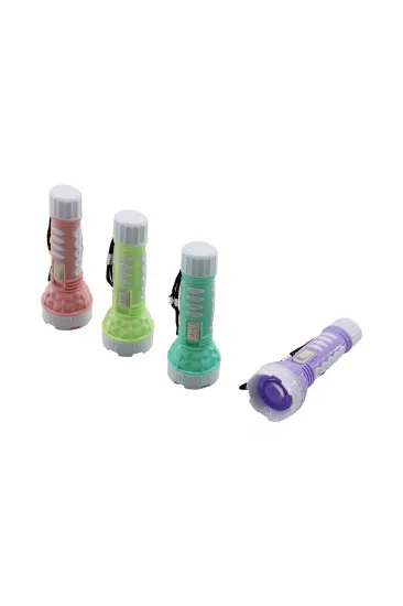Mini Boy Led El Feneri - Pilli - Renkli Plastik Mini Boy Led El Feneri - Pilli - Renkli Plastik