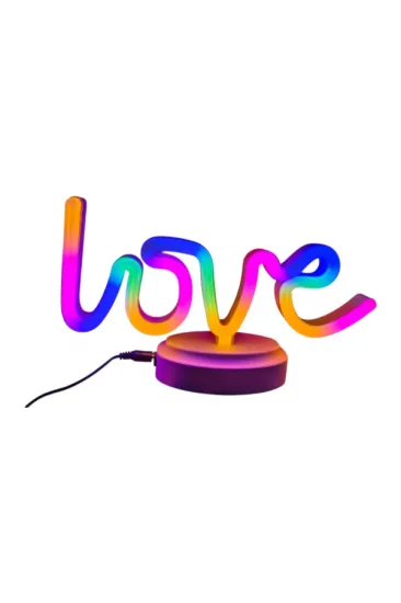 Neon Işıklı Love Yazılı Masa Gece Lambası Neon Işıklı Love Yazılı Masa Gece Lambası