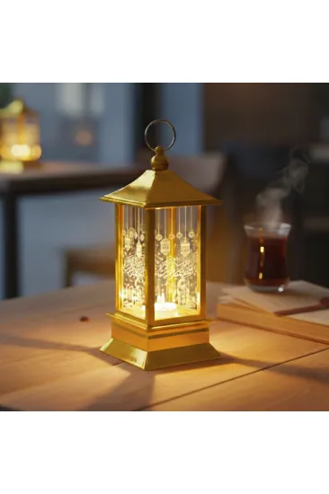Ramazan Temalı Gold Kare Kubbe LED Lamba Ramazan Temalı Gold Kare Kubbe LED Lamba