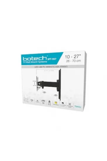 Hareketli TV Askı Aparatı - 10-27 İnç - 26-70 cm - LCD LED TV Uyumlu - 180 Derece Dönebilir Hareketli TV Askı Aparatı - 10-27 İnç - 26-70 cm - LCD LED TV Uyumlu - 180 Derece Dönebilir