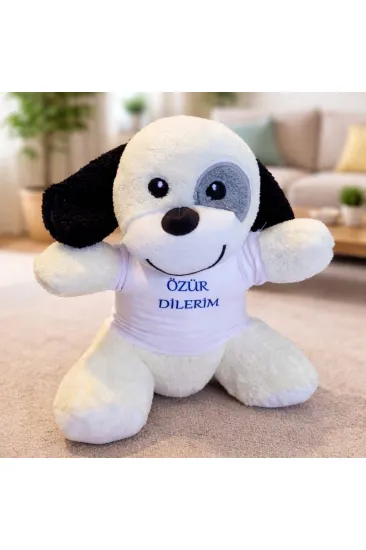 Özür Dilerim Tişörtlü Sevimli Benekli Peluş Köpek Özür Dilerim Tişörtlü Sevimli Benekli Peluş Köpek