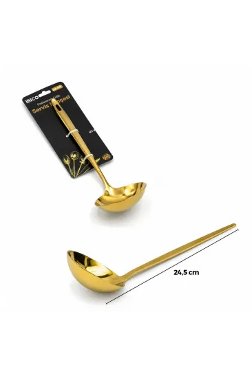 Metal Servis Kepçesi - Gold Renk - 24.5 cm Metal Servis Kepçesi - Gold Renk - 24.5 cm