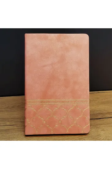Somon Rengi Desenli Deri Defter Somon Rengi Desenli Deri Defter