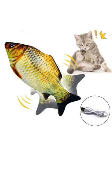 Hareketli Balık Kedi Oyuncağı Şarjlı Hareketli Balık Kedi Oyuncağı Şarjlı