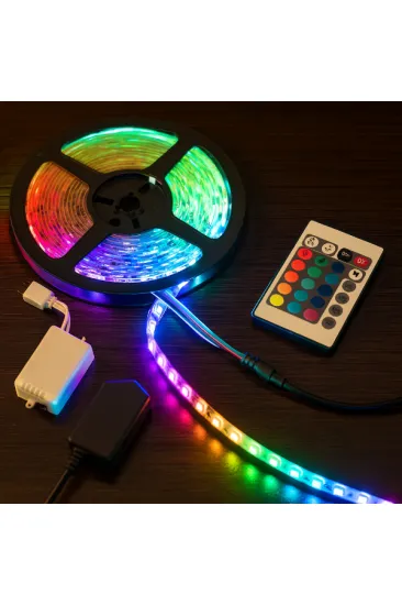 RGB Şerit 54 LED Kumandalı USB Bağlantılı RGB Şerit 54 LED Kumandalı USB Bağlantılı