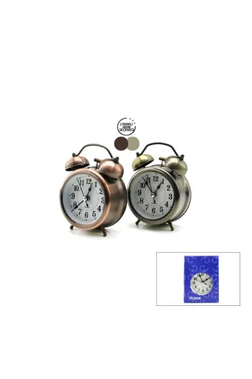 Yuvarlak Eskitme Metal Çalar Saat Yuvarlak Eskitme Metal Çalar Saat
