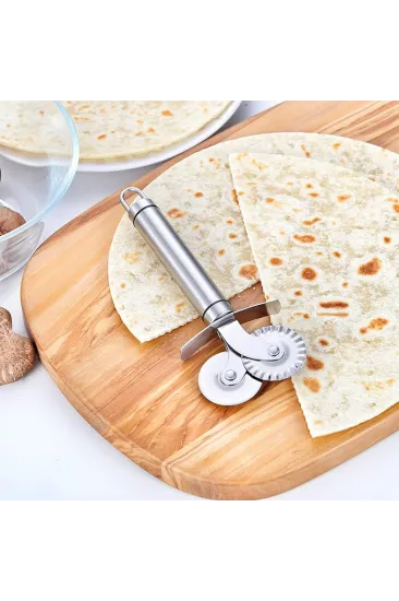 Çift Başlıklı Pizza Hamur Bıçağı Çift Başlıklı Pizza Hamur Bıçağı