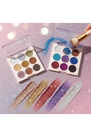 9 Renk Glitter Diamond Far Paleti - 2'li Set 9 Renk Glitter Diamond Far Paleti - 2'li Set