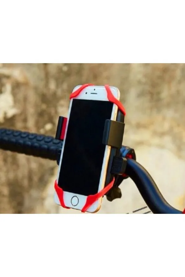 Lastik Destekli Standlı Bisiklet Telefon Tutucu