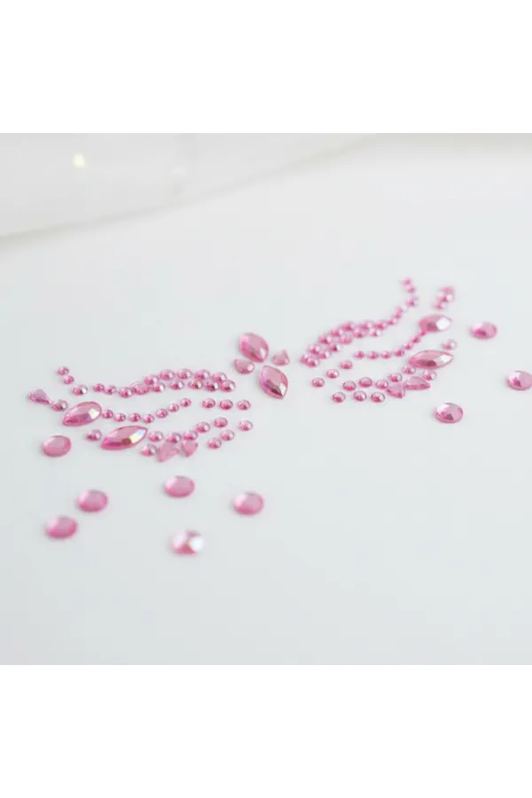 Pembe Taşlı Makyaj Yüz Süsü Pembe Taşlı Makyaj Yüz Süsü