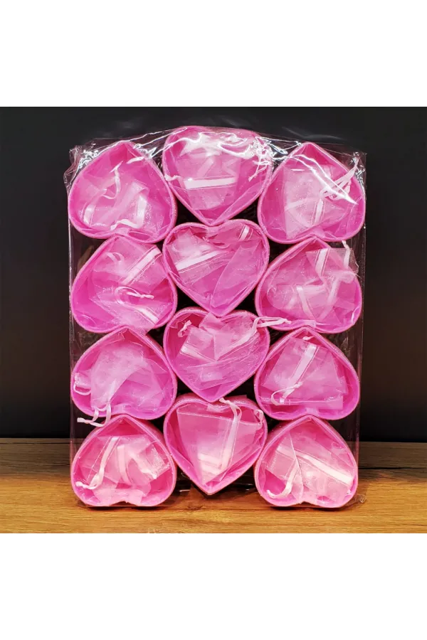 Pembe Kalpli Tül Kese Pembe Kalpli Tül Kese