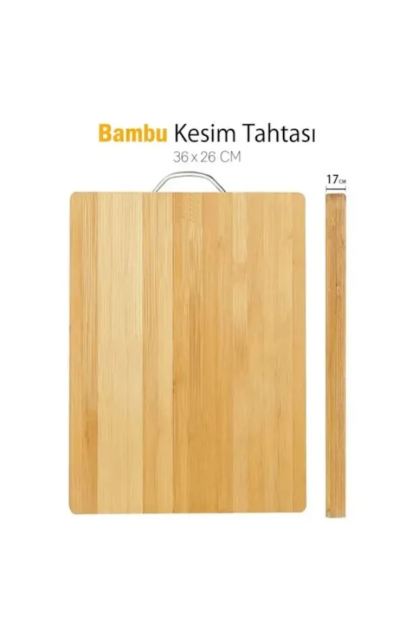 Metal Saplı Bambu Kesim Panosu Metal Saplı Bambu Kesim Panosu