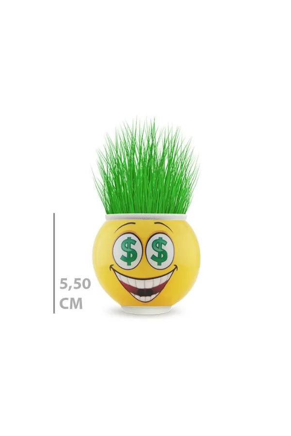 Çim Adam Saksı Emoji Figürlü 1 Adet Çim Adam Saksı Emoji Figürlü 1 Adet
