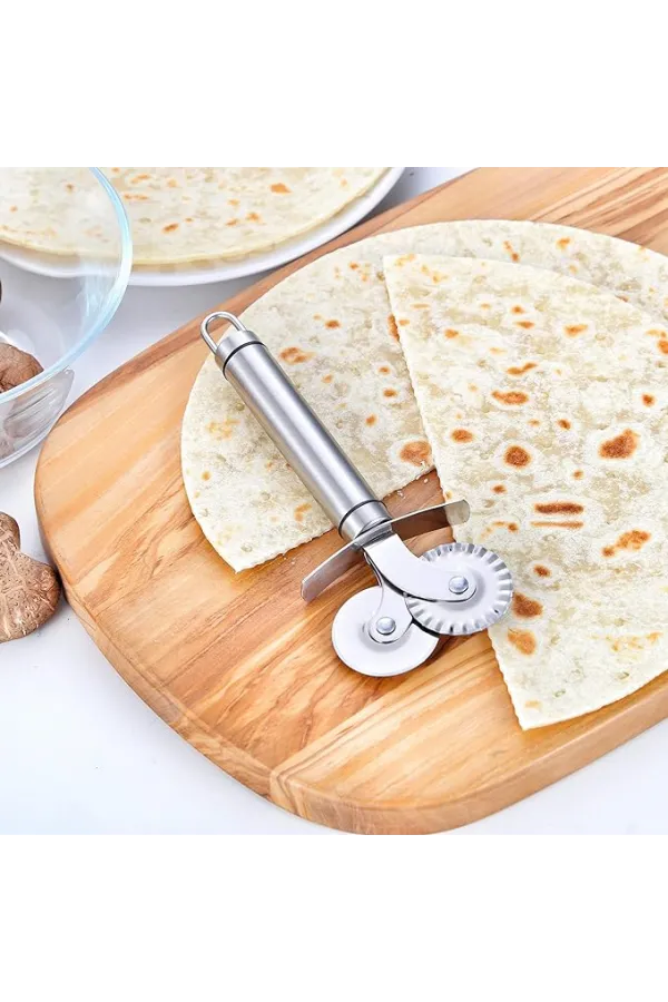 Çift Başlıklı Pizza Hamur Bıçağı Çift Başlıklı Pizza Hamur Bıçağı
