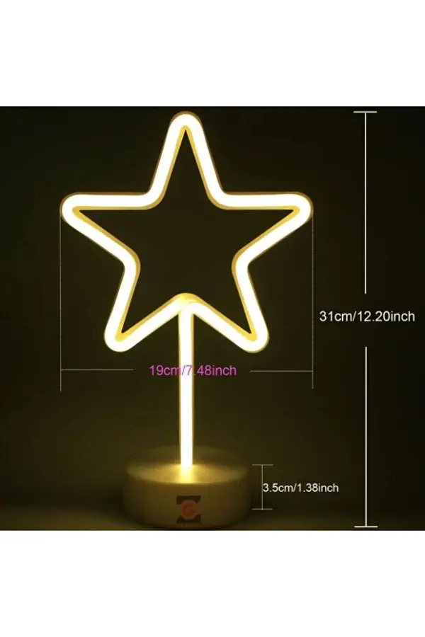 Yıldız Neon LED Lamba Yıldız Neon LED Lamba