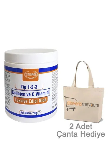 Ersağ Kollajen (Tip 1-2-3) ve C Vitamini - 200 GR Ersağ Kollajen (Tip 1-2-3) ve C Vitamini - 200 GR