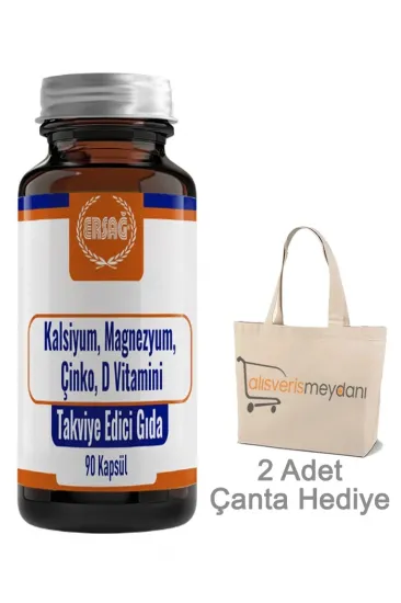 Ersağ Kalsiyum, Magnezyum, Çinko, D Vitamini - 90 Kapsül Ersağ Kalsiyum, Magnezyum, Çinko, D Vitamini - 90 Kapsül