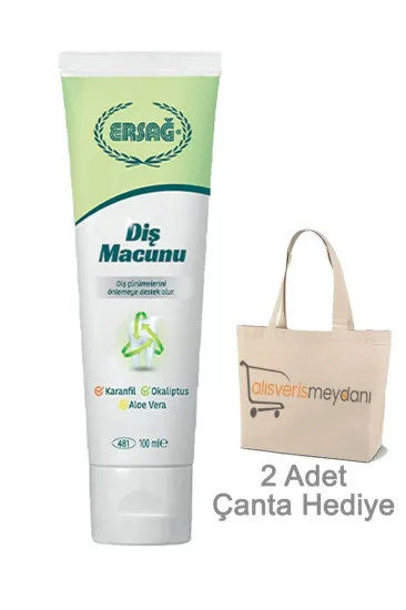 Ersağ Karanfil, Aloe Vera ve Okaliptüslü Diş Macunu - 100 ML Ersağ Karanfil, Aloe Vera ve Okaliptüslü Diş Macunu - 100 ML