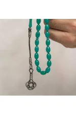 Gümüş Kazaz Püsküllü Sıkma Kehribar Tesbih Gümüş Kazaz Püsküllü Sıkma Kehribar Tesbih